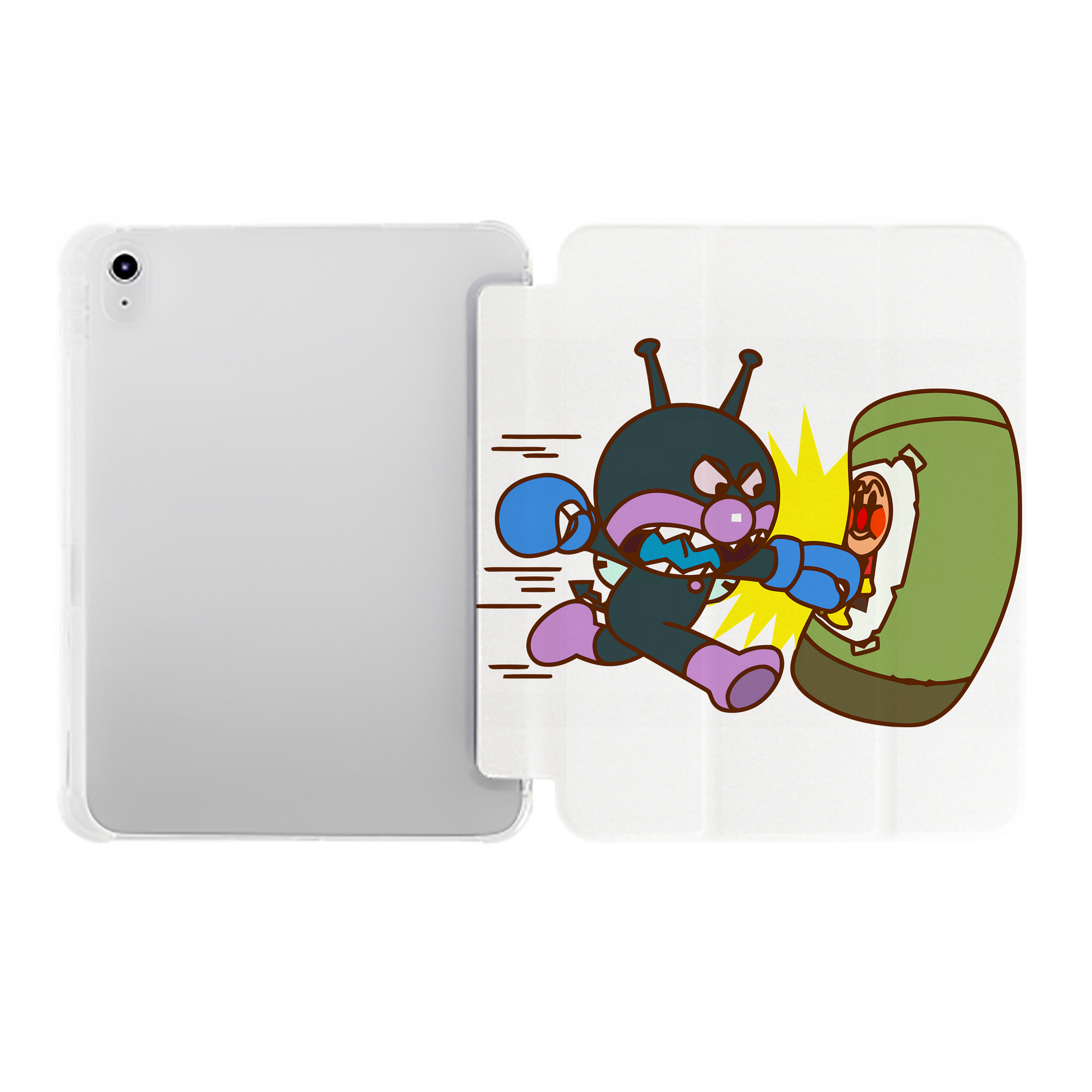 （画像用） アンパンマン Anpanman IPad ケース ペン収納付き 三つ折りスタンド PUレザー×シリコン 対応機種9.5/10.5/10.9インチ